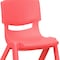 Flash Furniture Red Plastic Stackable School Chair with 12'' Seat Height, PK4 4-YU-YCX4-001-RED-GG - alternate 2
